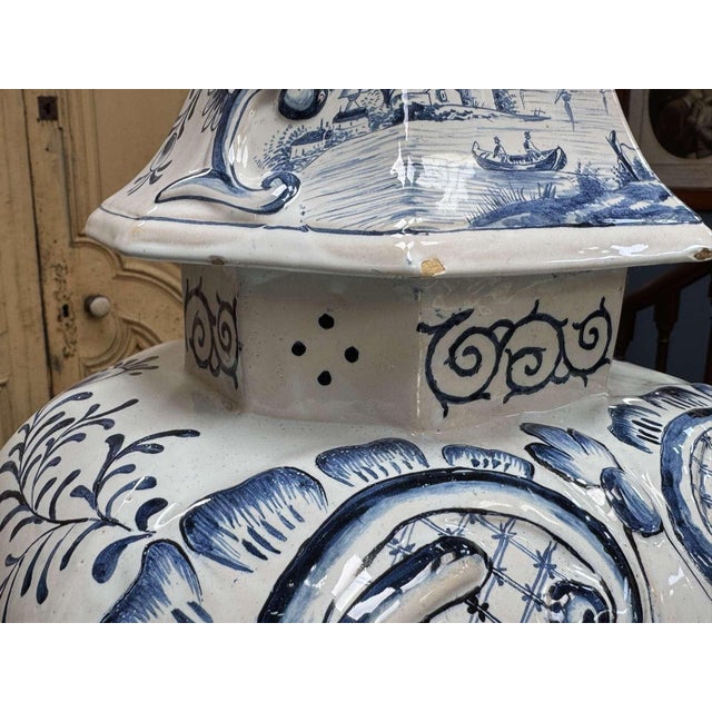 Large 19th Century Baluster Vase with Parrot Motif, Holland For Sale - Image 13 of 18