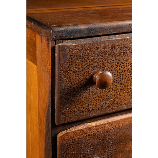 Antique Oak and Plywood Crazed Parts Cabinet For Sale - Image 9 of 13