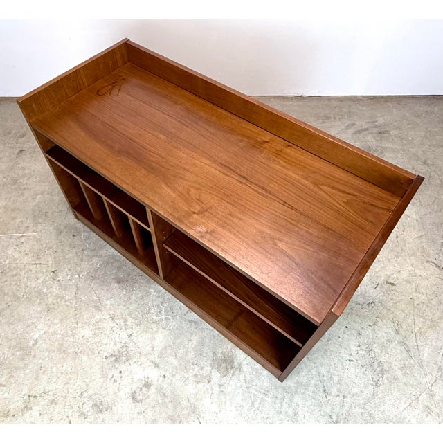 Wood Mid Century Danish Modern Walnut Media / Stereo Cabinet / Credenza For Sale - Image 7 of 12