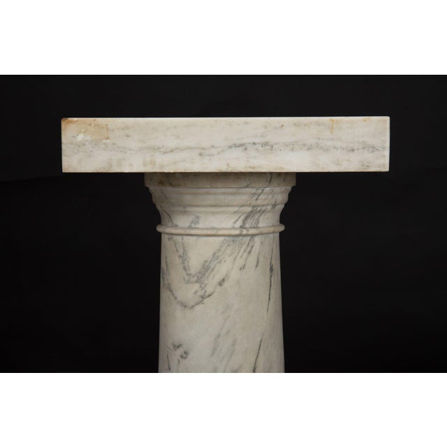 Gray Italian Grand Tour Antique Marble Column Pedestal, Late 19th Century For Sale - Image 8 of 18