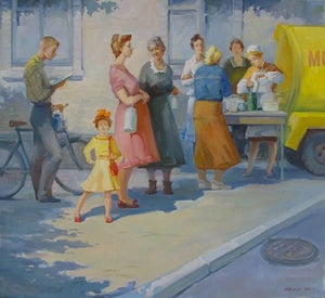 Soviet Era Oil Painting: Ukrainian Artist Ushakov, 1989 110-120