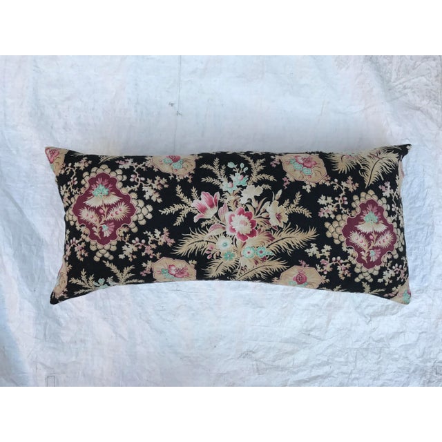 Black French Victorian Floral Body Pillow For Sale - Image 8 of 9
