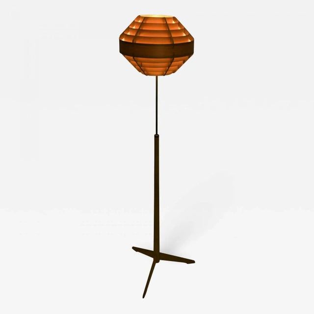 1950s Pine Veneer Floor Lamp Tripod by Hans-Agne Jakobsson, Ellysett for Bergboms G-34 For Sale - Image 5 of 11