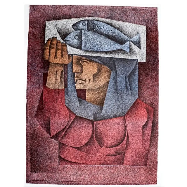 Jorge Dumas (born Uruguay 1928-1985) Woman with Fish 1970s, Lithograph on paper, Pencil signed lower right, numbered lower...