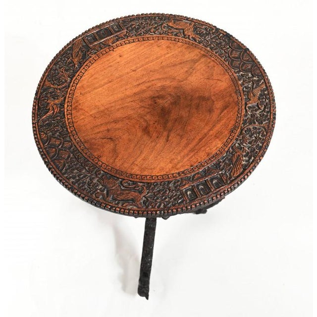 Carved Burmese Side Table, 1840 For Sale - Image 6 of 9