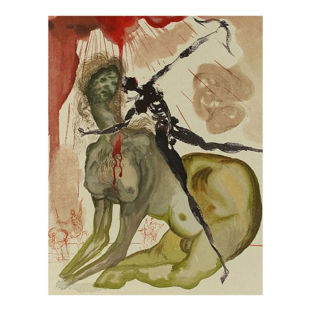 1960 Salvador Dali Woodcut Hell 12 the Minotaur For Sale