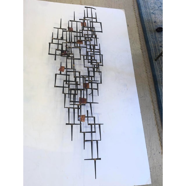 Abstract Iron & Copper Wall Sculpture For Sale - Image 11 of 11