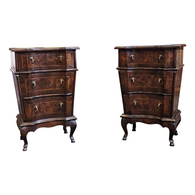 Wooden Bedside Tables, Set of 2 For Sale