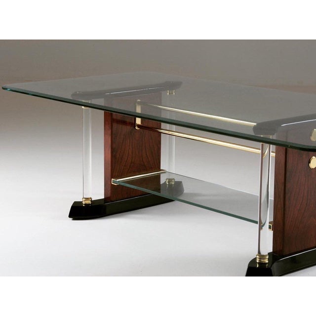 Brass & Glass Coffee Table, 1970s For Sale - Image 6 of 16