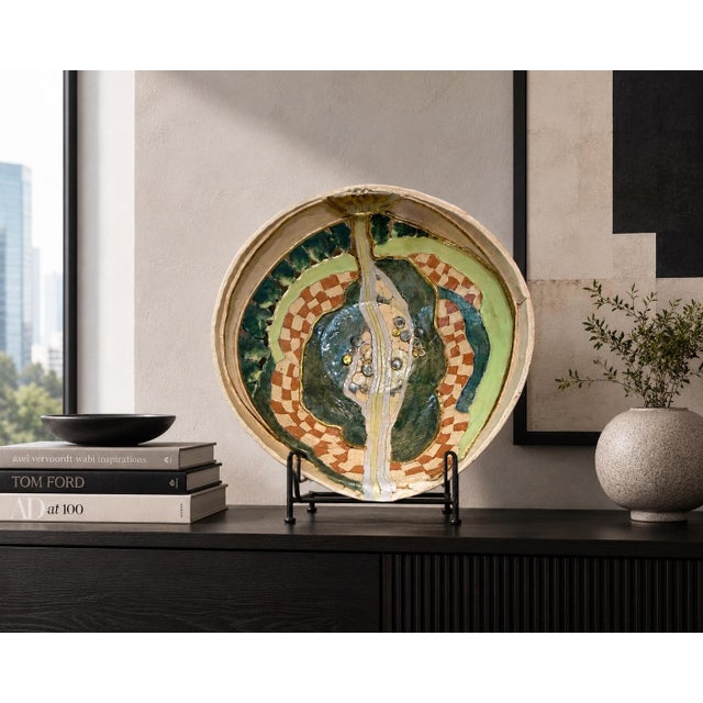 This is a striking hand-built studio pottery bowl by Sr. Karen Kappell, a respected American ceramic artist known for her...