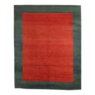 Vintage Hand-Knotted Persian Gabbeh Rug 9'8" X 12'1" For Sale