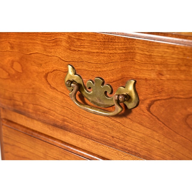 L. & J. G. Stickley Georgian Solid Cherry Wood Eight-Drawer Highboy Dresser, 1957 For Sale - Image 11 of 15