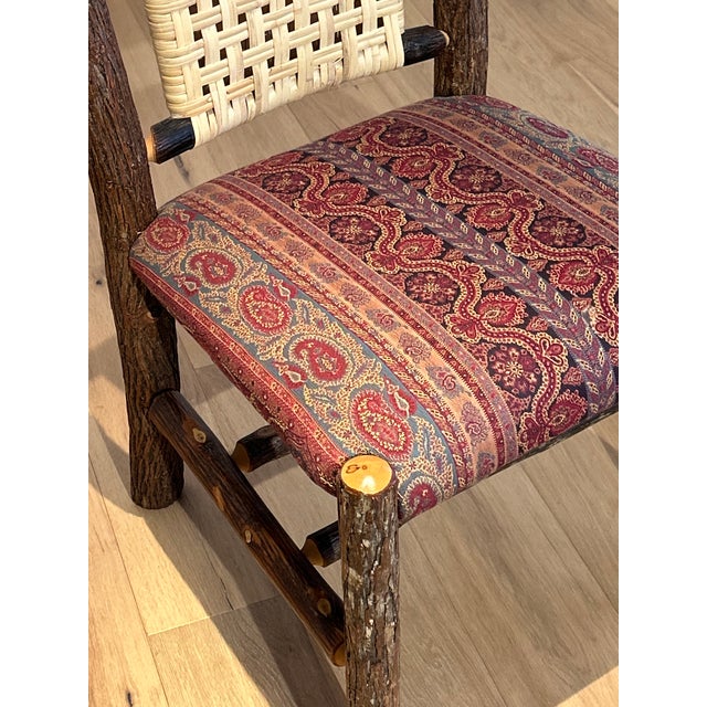 Vintage Flat Rock Log Side Chair in Ralph Lauren Paisley Textile For Sale - Image 4 of 6