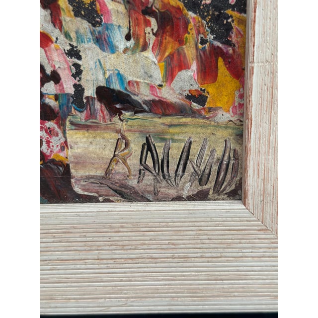 Mid-Century Modern R. Avind, Abstract Composition, 1960s, Oil on Panel For Sale - Image 3 of 17