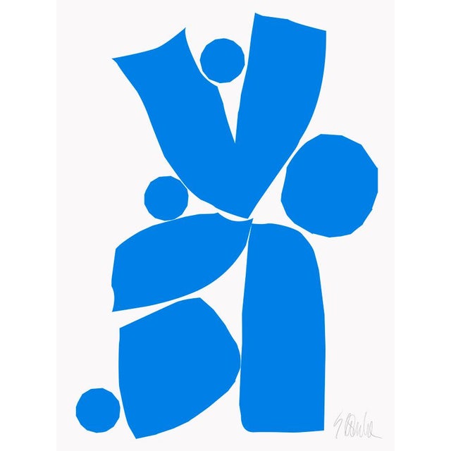 Tulip in Cobalt and White Fine Art Print 39" X 55" by Liz Roache For Sale In Boston - Image 6 of 6