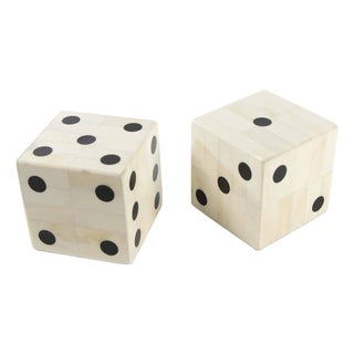 Regina Andrew Oversized Bone Gaming Dice - A Pair For Sale