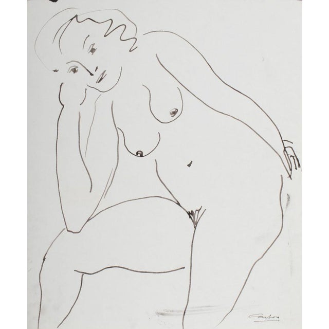 Late 20th Century Norman Carton Nude Woman Ink on Paper, 8 For Sale - Image 5 of 10