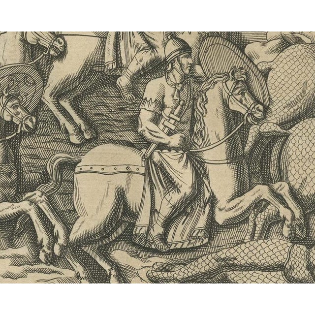 18th Century Montfaucon, Cavalry Battle and River Crossing with Armored Horsemen, 1722, Engraving For Sale - Image 5 of 8