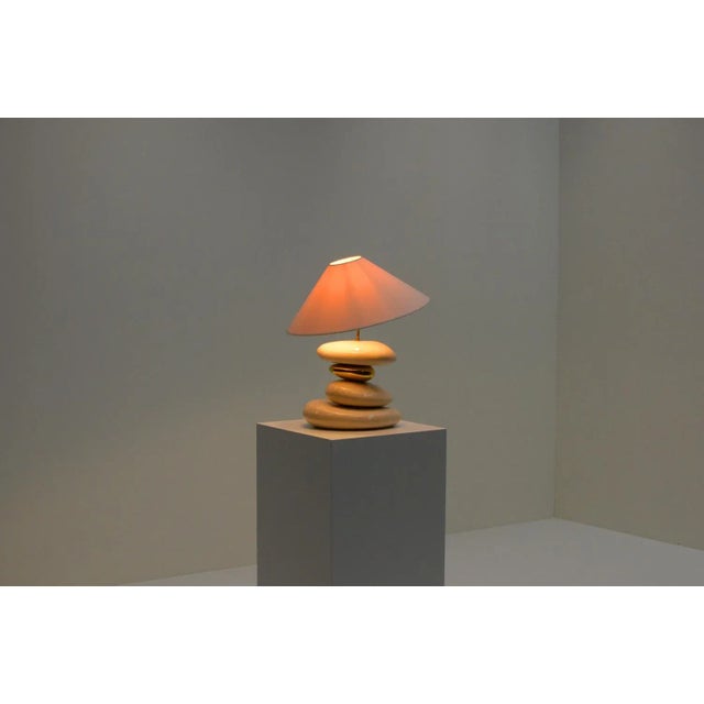 Postmodern Large Pebble Table Lamp by François Chatain, France, 1980s For Sale - Image 3 of 6