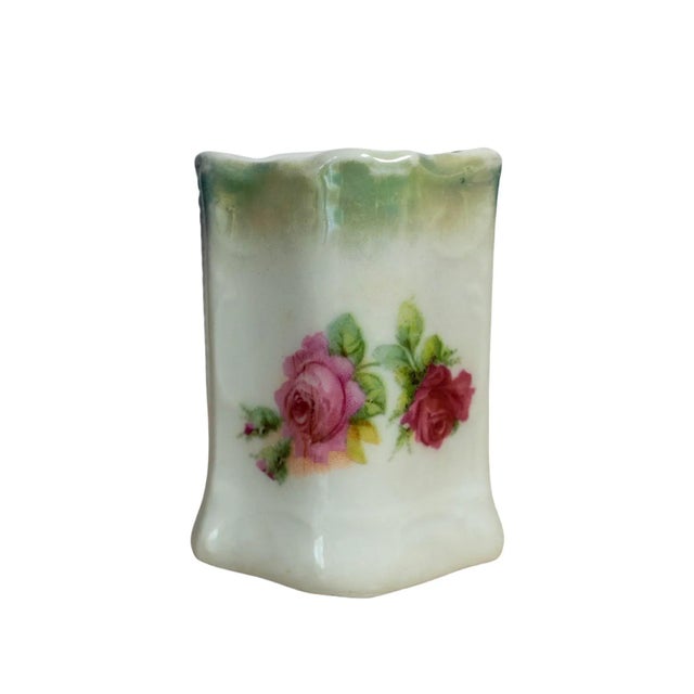 Late 19th Century Porcelain Match Striker With Floral Motif For Sale - Image 11 of 11