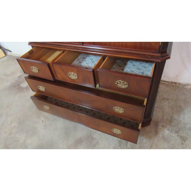 Brown Henkel Harris Flame Mahogany Armoire Wardrobe For Sale - Image 8 of 15