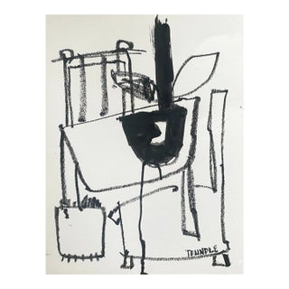 "Tabletop, 2" Contemporary Abstract Still Life Painting on Paper by Sarah Trundle For Sale
