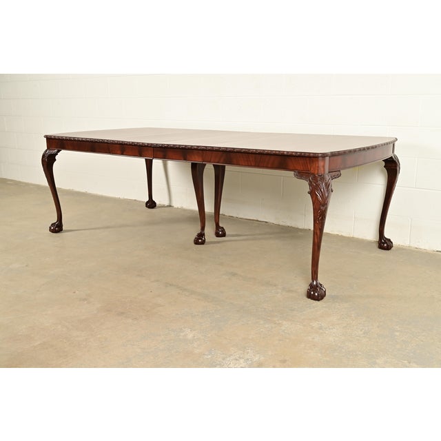 Romweber Romweber Chippendale Mahogany Extension Dining Table, Newly Refinished For Sale - Image 4 of 15