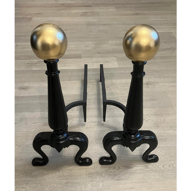 This beautiful set of Andirons adds an elegance to any fireplace. Fully restored using 2000 degree black semi-gloss on the...