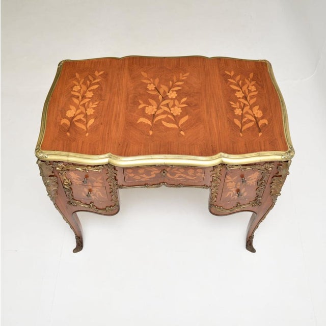 Vintage French Louis XVI Style Knee Hole Desk, 1930s For Sale - Image 4 of 12