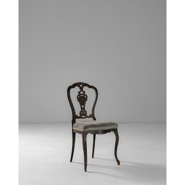 Mid 19th Century 1860s French Louis XV Wooden Chair With Velvet Upholstered Seat For Sale - Image 5 of 18