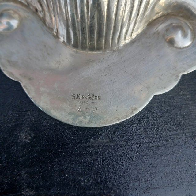 1890s S. Kirk & Sons Sterling Silver Clamshell Shape Bon Bon / Trinket Tray For Sale - Image 9 of 10