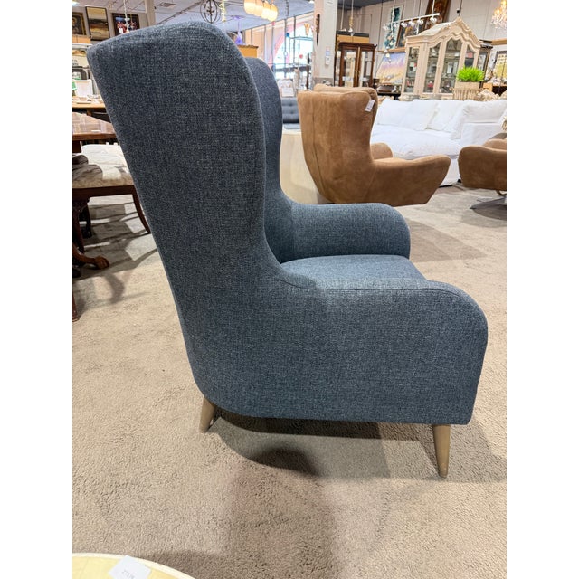 Contemporary Crate and Barrel Gray Accent Chair For Sale - Image 3 of 5