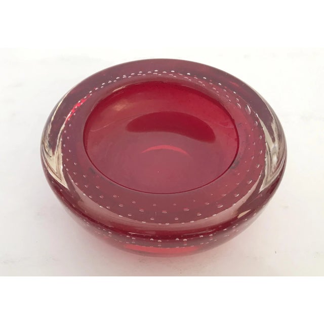 Vintage Red Murano Glass Bowl For Sale - Image 4 of 7