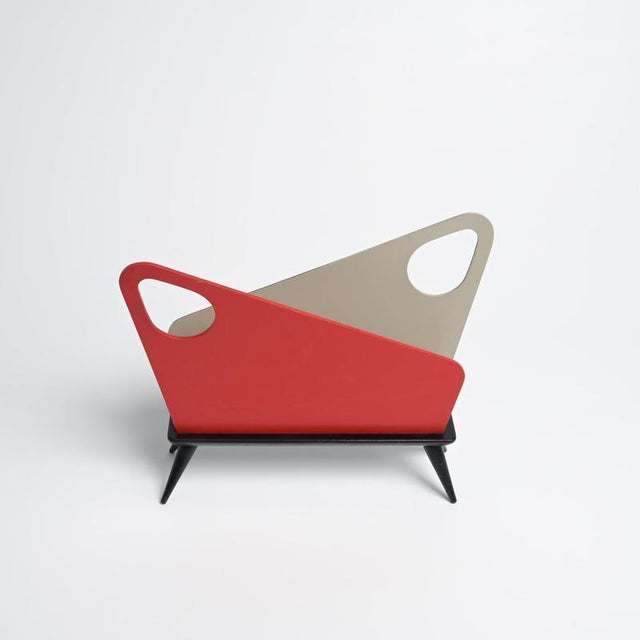 Vintage Magazine Rack by Bois Manu, 1950s For Sale - Image 3 of 18