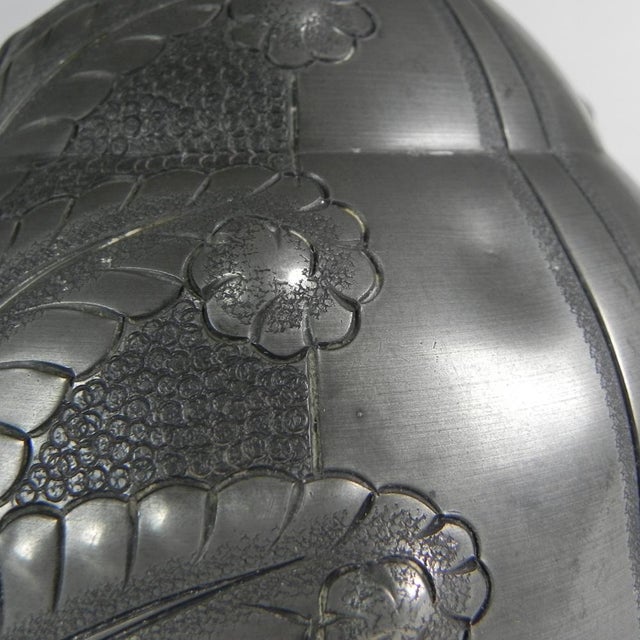 Metal 20th Century Art Nouveau Tin Vase by Petizon, 1890s For Sale - Image 7 of 16
