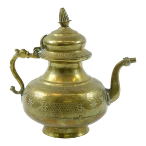 Antique Middle Eastern Brass Tea Coffee Pot