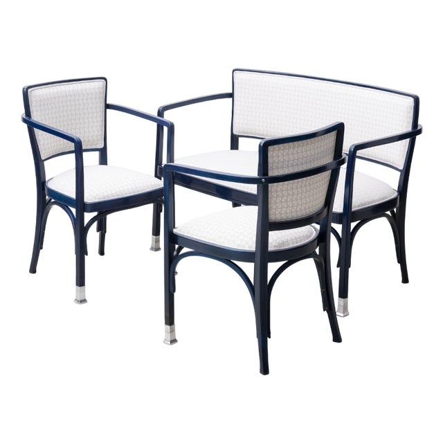 Art Nouveau Seating Group by Koloman Moser for Jacob & Josef Kohn, Vienna, Austria, 1902, Set of 3 For Sale