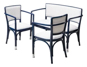 Art Nouveau Seating Group by Koloman Moser for Jacob & Josef Kohn, Vienna, Austria, 1902, Set of 3
