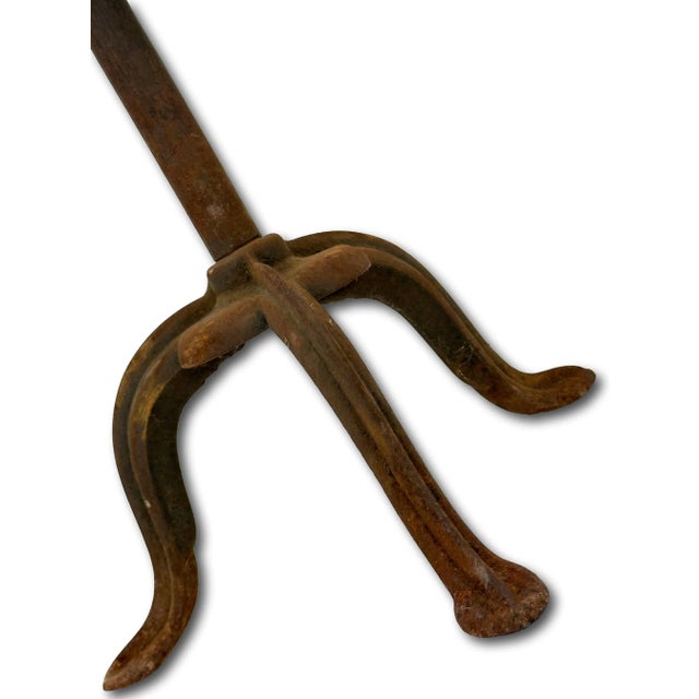 Antique American Rustic Industrial Factory - Mill Workers Cast Iron and Wood Stool Circa Early 20th Century For Sale - Image 10 of 12