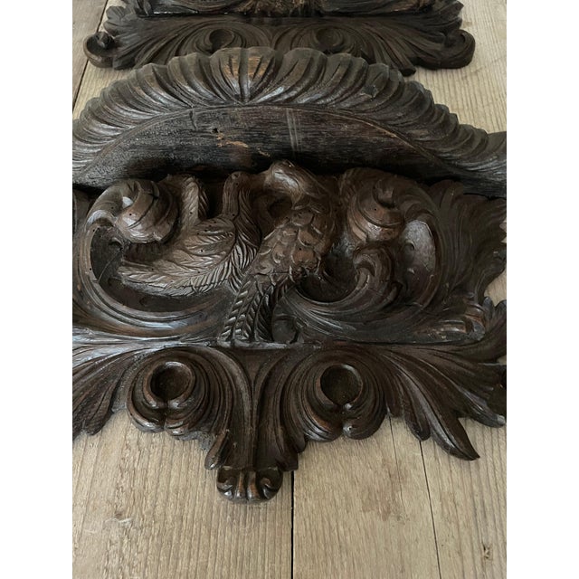 Small Carved Wooden Bird Consoles, Set of 2 For Sale - Image 3 of 6