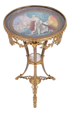 Late 19th-Century French Louis XVI-Revival Ormolu Sèvres-Style Porcelain Ornamental Guéridon