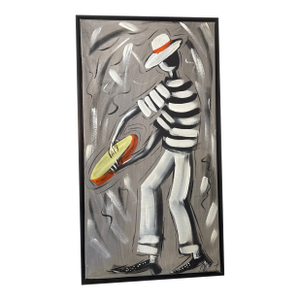 1970s Vintage Abstract Portrait Painting