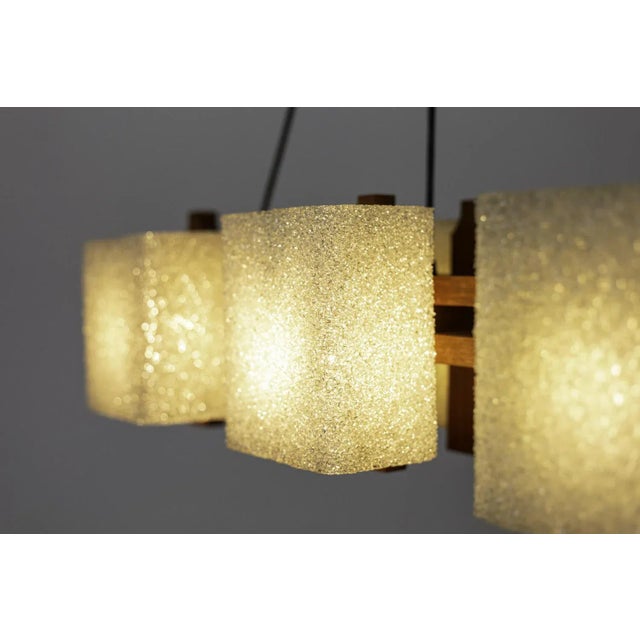 Chandelier in Granite Resin and Wood, 1950s For Sale - Image 4 of 9