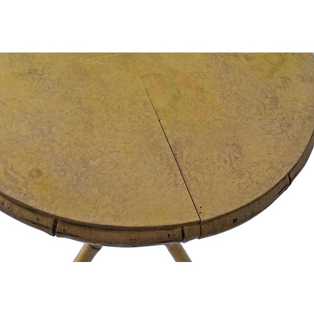 Folk Art Antique European Tripod Tables Faux Bamboo - A Pair For Sale - Image 3 of 10