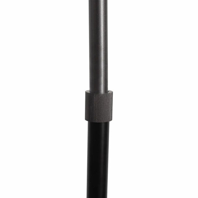 Roswell 1 Light Arc Floor Lamp - Matte Black Finish, Handcrafted Shinpuru-Sa Linen-Cotton Shade, Black Marble Base, Dimmer For Sale - Image 6 of 10