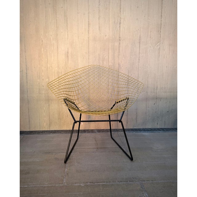 Gold Diamond Chair by Harry Bertoia for Knoll International, 1980s For Sale - Image 8 of 15