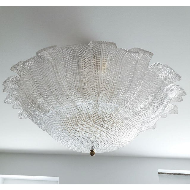 Barovier & Toso 1970s Mid-Century Modern Murano Glass Large Flush Mount For Sale - Image 4 of 9