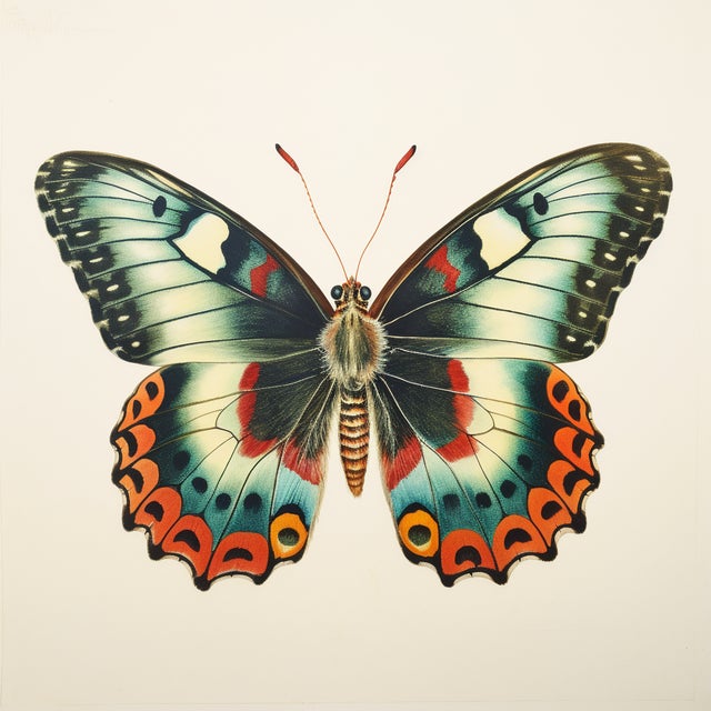 18" X 18" 'Butterfly' - Original Botanical Fine Art Print, Unframed For Sale