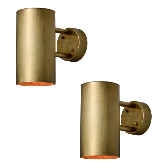 Hans-Agne Jakobsson C 627/110 'Rulle' Raw Brass Outdoor Sconces - a Pair For Sale