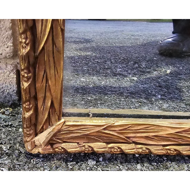 Wood Early 20th Century Italian Giltwood Ornate Frame Mirror For Sale - Image 7 of 8